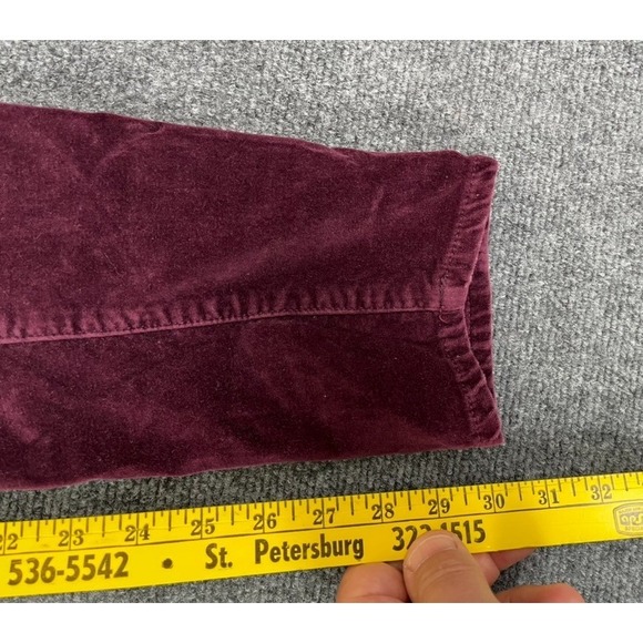 Pilcro The Letterpress Stet Velvet Skinny Stretch Pants Maroon Size 29 - Picture 7 of 9